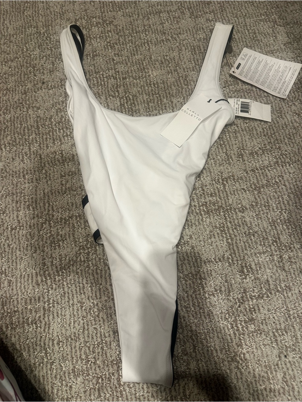 NWT Karla Colletto size 10 white black one piece cutout